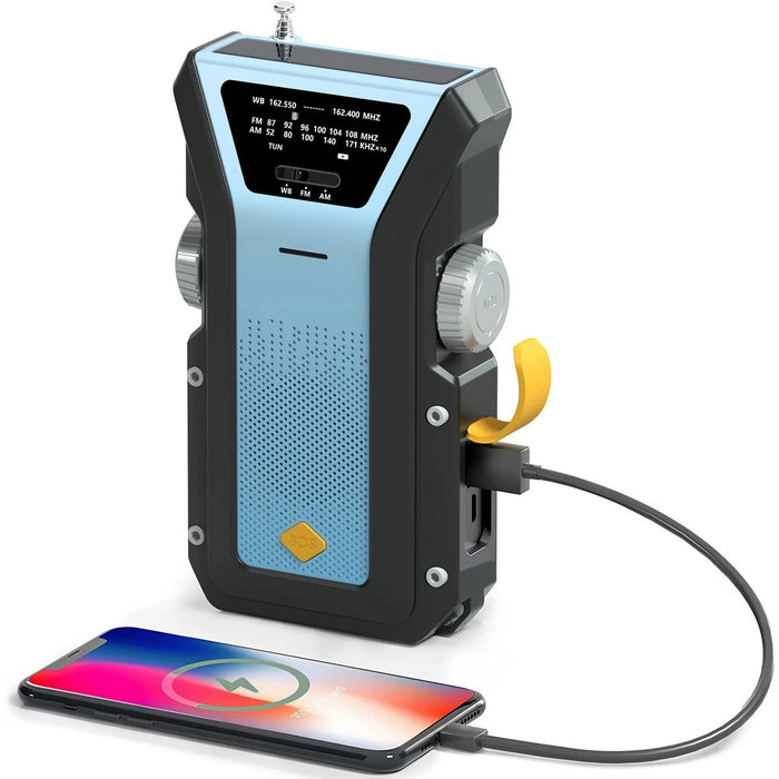 Noodradio – AM/FM/WB – Powerbank 2000mAh – Zonne - energie & Hand - dynamo - Bivakshop