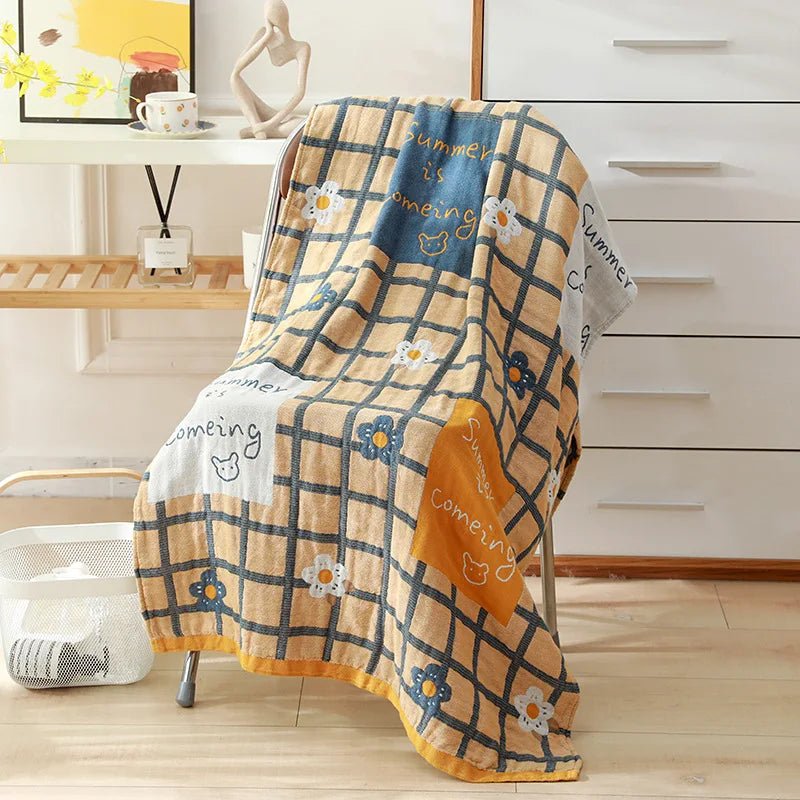Nordic bohemian florale print - Badhanddoek - 80x160cm katoen sneldrogend stripes - Bivakshop