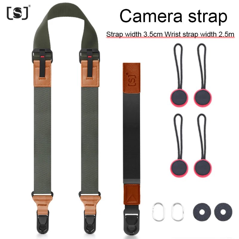 Nylon camerariem – Verstelbare schouder - en nekband met snelle ontgrendeling voor SLR & DSLR camera - Bivakshop