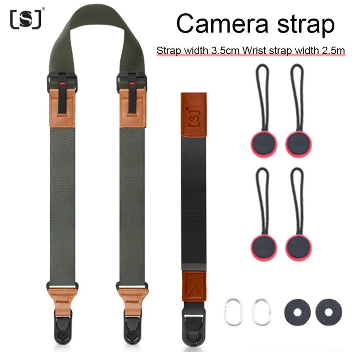 Nylon camerariem – Verstelbare schouder - en nekband met snelle ontgrendeling voor SLR & DSLR camera - Bivakshop