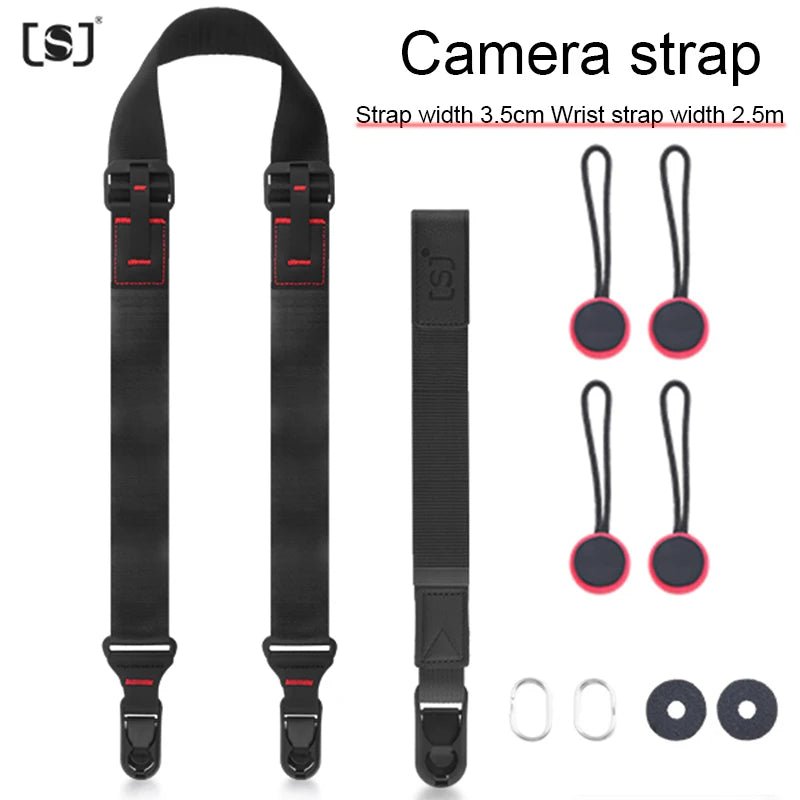 Nylon camerariem – Verstelbare schouder - en nekband met snelle ontgrendeling voor SLR & DSLR camera - Bivakshop