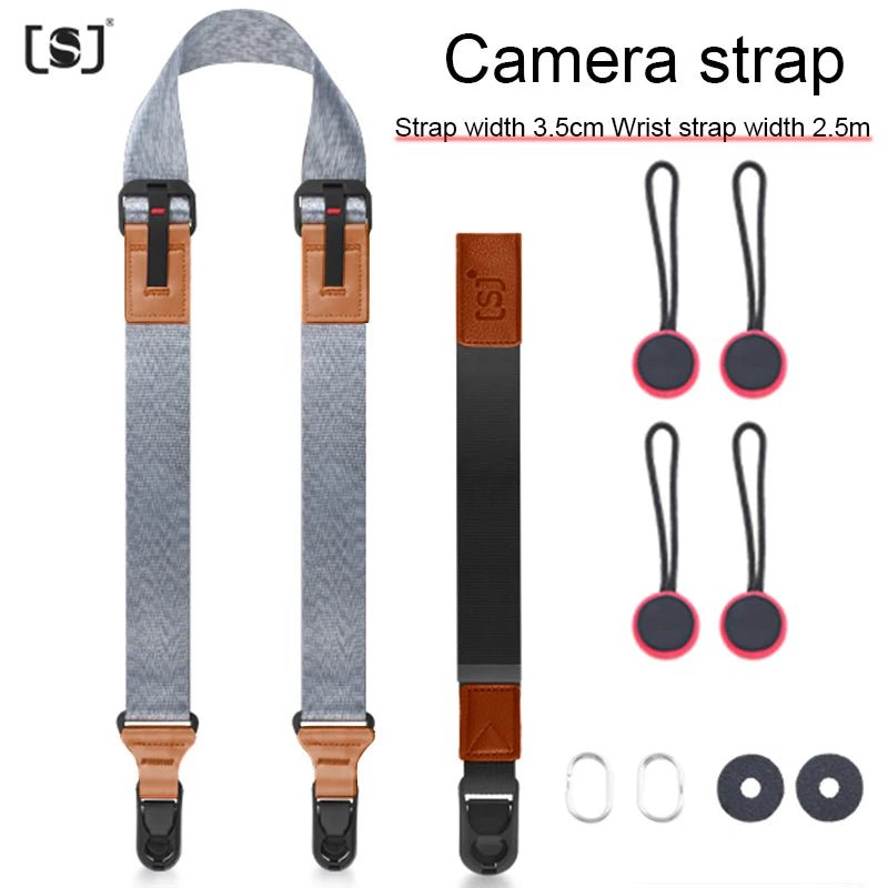 Nylon camerariem – Verstelbare schouder - en nekband met snelle ontgrendeling voor SLR & DSLR camera - Bivakshop