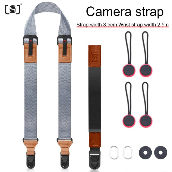 Nylon camerariem – Verstelbare schouder - en nekband met snelle ontgrendeling voor SLR & DSLR camera - Bivakshop
