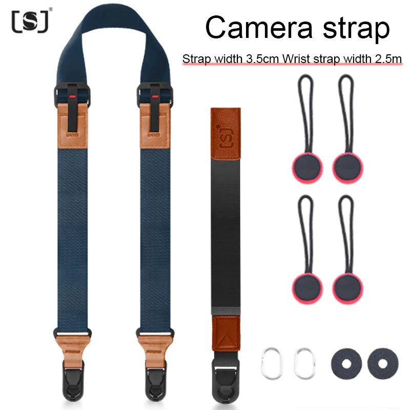 Nylon camerariem – Verstelbare schouder - en nekband met snelle ontgrendeling voor SLR & DSLR camera - Bivakshop