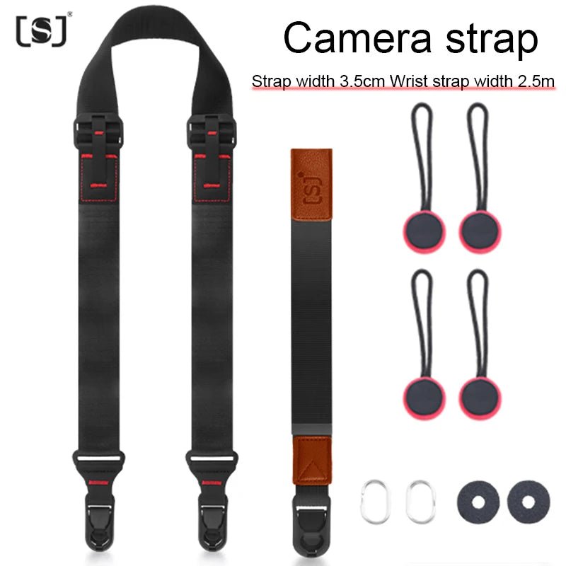 Nylon camerariem – Verstelbare schouder - en nekband met snelle ontgrendeling voor SLR & DSLR camera - Bivakshop