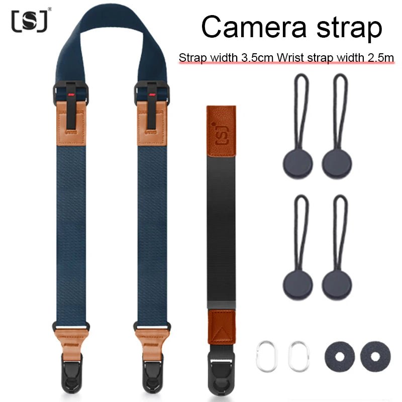 Nylon camerariem – Verstelbare schouder - en nekband met snelle ontgrendeling voor SLR & DSLR camera - Bivakshop