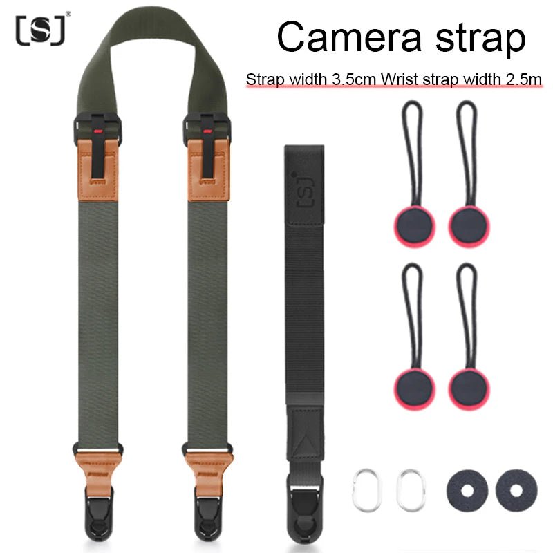 Nylon camerariem – Verstelbare schouder - en nekband met snelle ontgrendeling voor SLR & DSLR camera - Bivakshop
