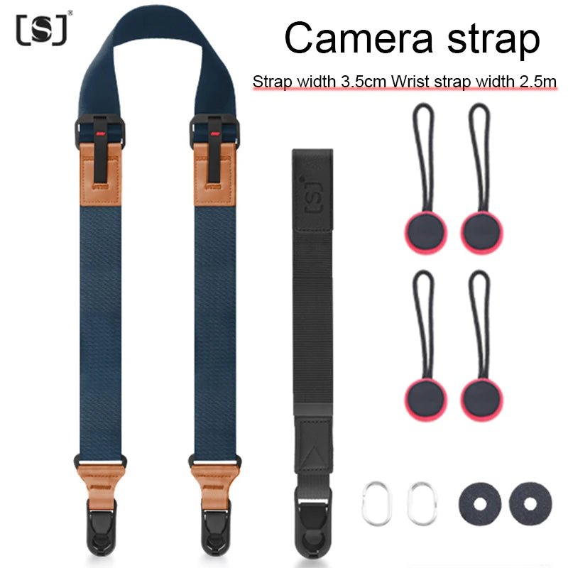 Nylon camerariem – Verstelbare schouder - en nekband met snelle ontgrendeling voor SLR & DSLR camera - Bivakshop