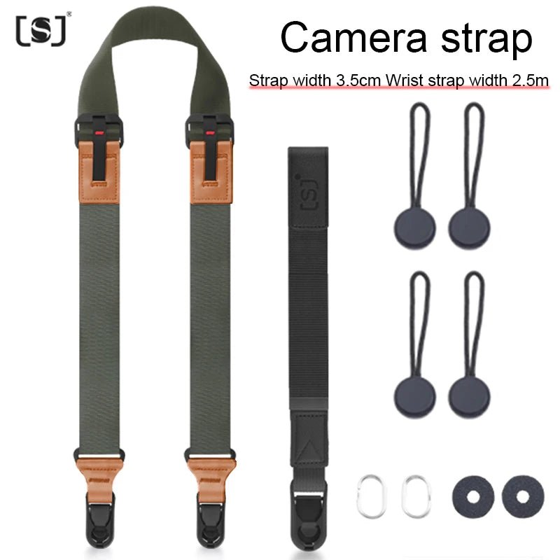 Nylon camerariem – Verstelbare schouder - en nekband met snelle ontgrendeling voor SLR & DSLR camera - Bivakshop