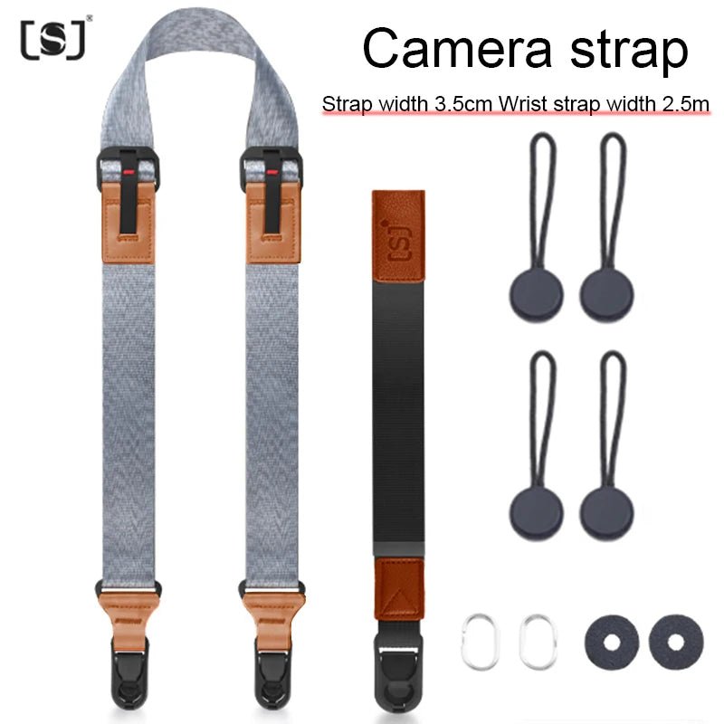 Nylon camerariem – Verstelbare schouder - en nekband met snelle ontgrendeling voor SLR & DSLR camera - Bivakshop