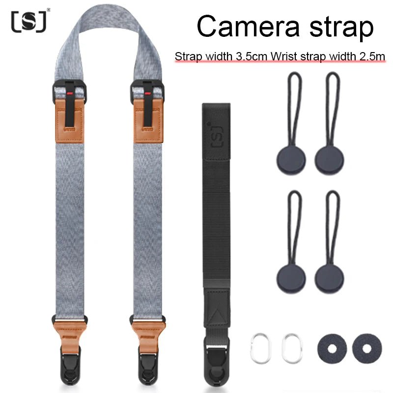 Nylon camerariem – Verstelbare schouder - en nekband met snelle ontgrendeling voor SLR & DSLR camera - Bivakshop