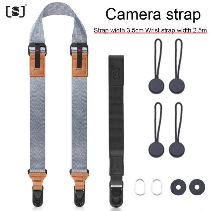 Nylon camerariem – Verstelbare schouder - en nekband met snelle ontgrendeling voor SLR & DSLR camera - Bivakshop