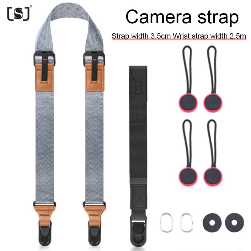 Nylon camerariem – Verstelbare schouder - en nekband met snelle ontgrendeling voor SLR & DSLR camera - Bivakshop