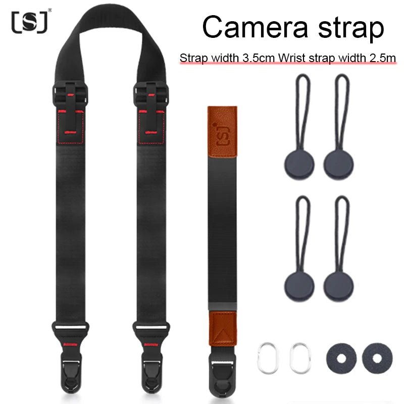 Nylon camerariem – Verstelbare schouder - en nekband met snelle ontgrendeling voor SLR & DSLR camera - Bivakshop