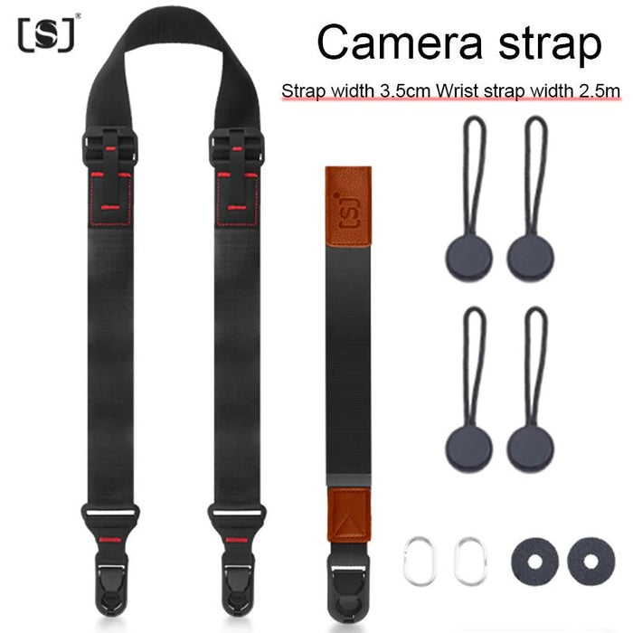Nylon camerariem – Verstelbare schouder - en nekband met snelle ontgrendeling voor SLR & DSLR camera - Bivakshop