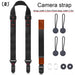Nylon camerariem – Verstelbare schouder - en nekband met snelle ontgrendeling voor SLR & DSLR camera - Bivakshop