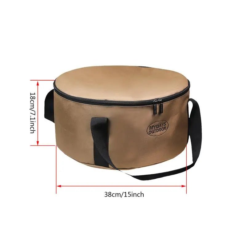 Opbergzak voor camping kookgerei - Waterdichte ronde tas voor borden, kommen en pannen - Bivakshop