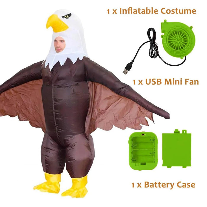Opblaasbaar Adelaar Kostuum voor Volwassenen – Stoer Bald Eagle Carnavalspak - Bivakshop