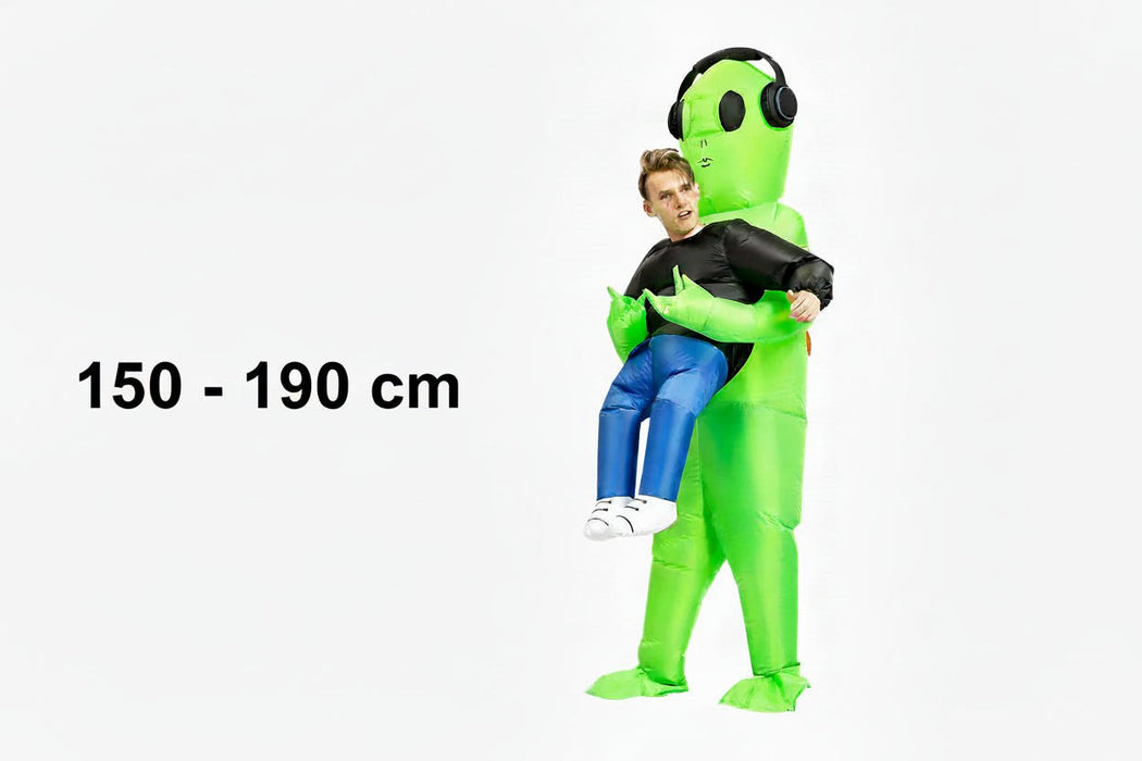 Opblaasbaar Alien Kostuum voor Volwassenen & Kinderen – Uniek Carnavalspak – Grappig Monster Cosplay - Bivakshop