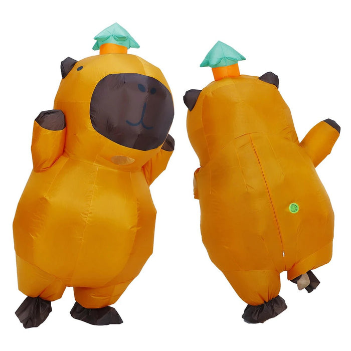 Opblaasbaar Capybara Kostuum voor Volwassenen – Cartoon Cosplay Pak – Carnaval & Feest Outfit - Bivakshop
