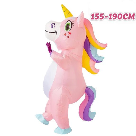 Opblaasbaar Eenhoorn Kostuum voor Volwassenen – Kleurrijk Full Body Carnavalspak - Bivakshop