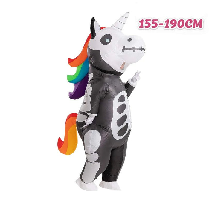 Opblaasbaar Eenhoorn Kostuum voor Volwassenen – Kleurrijk Full Body Carnavalspak - Bivakshop