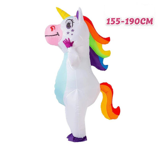 Opblaasbaar Eenhoorn Kostuum voor Volwassenen – Kleurrijk Full Body Carnavalspak - Bivakshop
