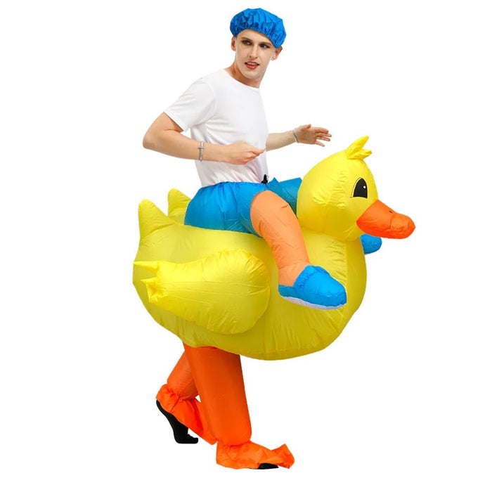 Opblaasbaar Geel Eend Kostuum voor Volwassenen – Hilarisch Carnavalspak - Bivakshop