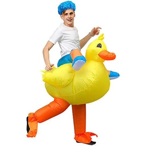 Opblaasbaar Geel Eend Kostuum voor Volwassenen – Hilarisch Carnavalspak - Bivakshop