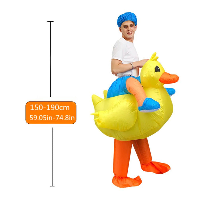 Opblaasbaar Geel Eend Kostuum voor Volwassenen – Hilarisch Carnavalspak - Bivakshop