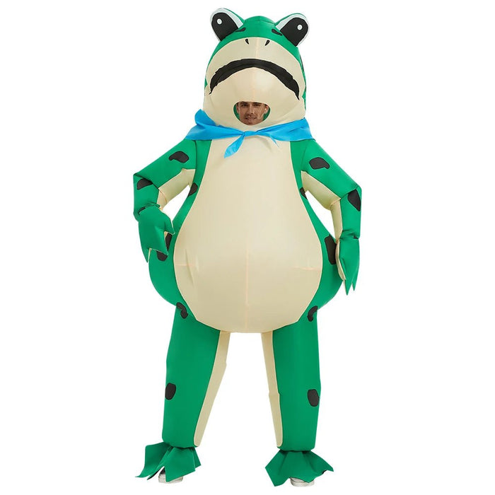 Opblaasbaar Kikker Kostuum voor Volwassenen – Grappig Full Body Blow - Up Pak – Carnaval & Cosplay - Bivakshop
