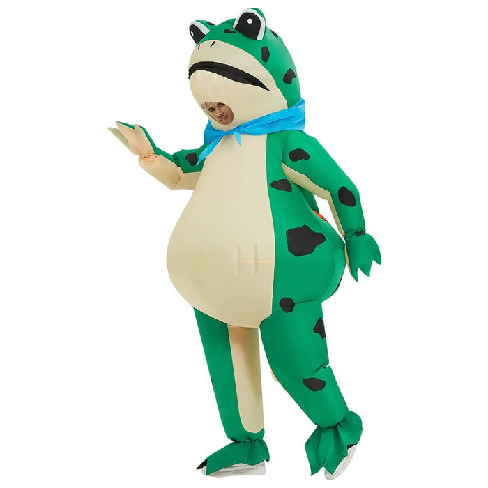Opblaasbaar Kikker Kostuum voor Volwassenen – Grappig Full Body Blow - Up Pak – Carnaval & Cosplay - Bivakshop