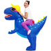 Opblaasbaar T - Rex Mascotte Kostuum voor Volwassenen – Anime Dino Carnavalspak – Grappig Full Body Pak - Bivakshop