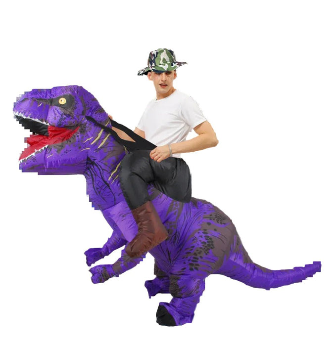 Opblaasbaar T - Rex Mascotte Kostuum voor Volwassenen – Anime Dino Carnavalspak – Grappig Full Body Pak - Bivakshop