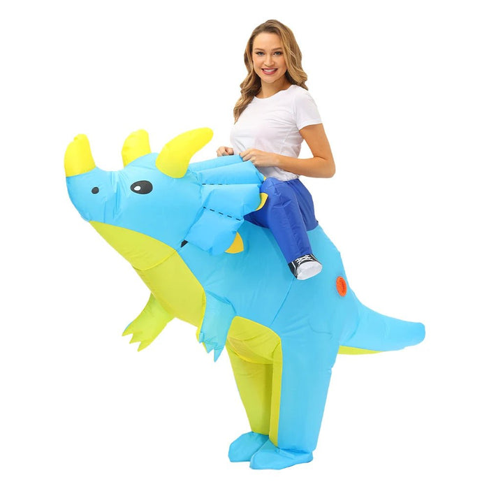 Opblaasbaar T - Rex Mascotte Kostuum voor Volwassenen – Anime Dino Carnavalspak – Grappig Full Body Pak - Bivakshop