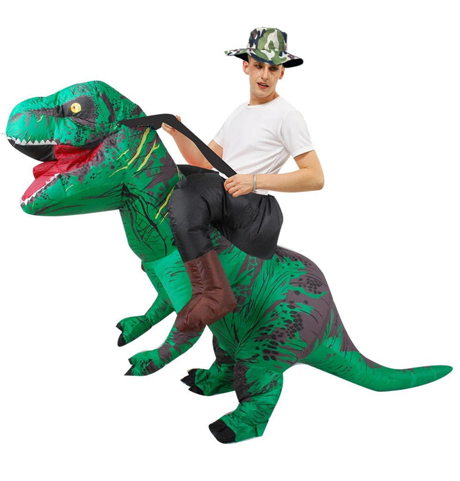 Opblaasbaar T - Rex Mascotte Kostuum voor Volwassenen – Anime Dino Carnavalspak – Grappig Full Body Pak - Bivakshop