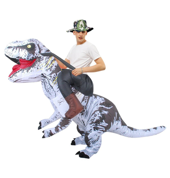 Opblaasbaar T - Rex Mascotte Kostuum voor Volwassenen – Anime Dino Carnavalspak – Grappig Full Body Pak - Bivakshop