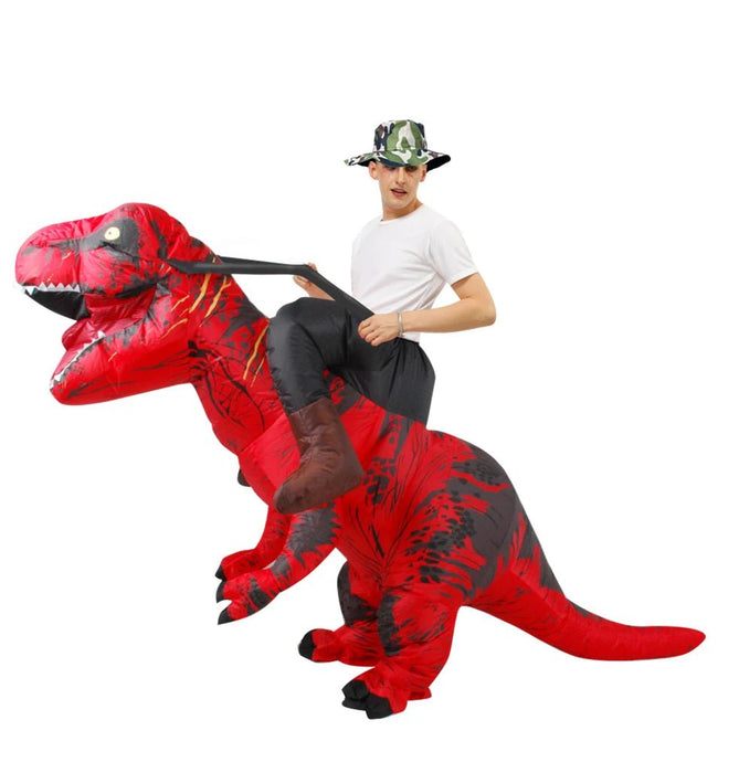 Opblaasbaar T - Rex Mascotte Kostuum voor Volwassenen – Anime Dino Carnavalspak – Grappig Full Body Pak - Bivakshop