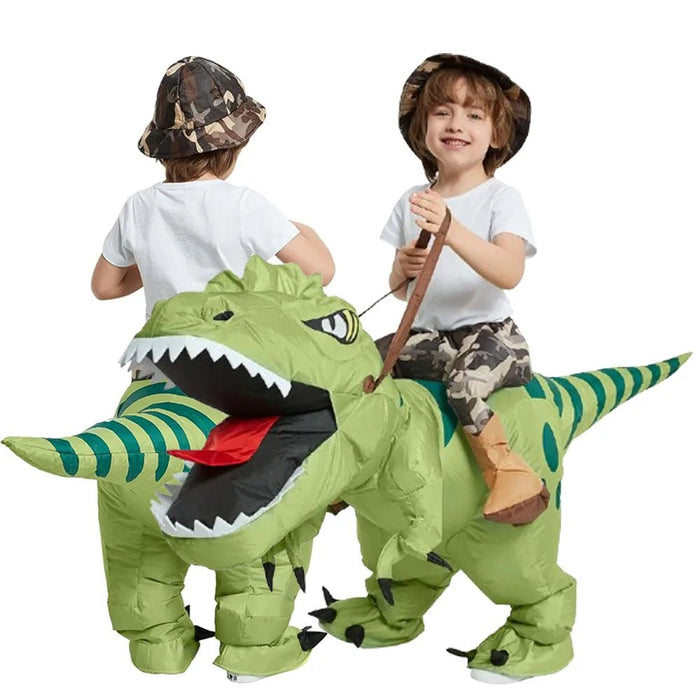 Opblaasbaar T - Rex Riding Kostuum voor Volwassenen & Kinderen – Uniek Dino Carnavalspak - Bivakshop