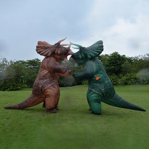 Opblaasbaar Triceratops Kostuum voor Volwassenen – Hilarisch Dinosaurus Carnavalspak - Bivakshop