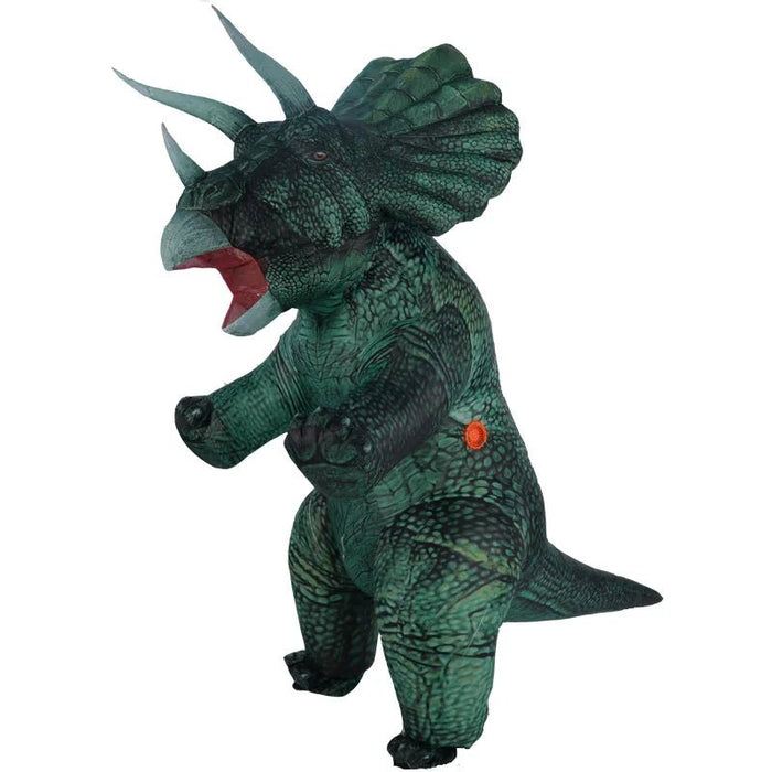 Opblaasbaar Triceratops Kostuum voor Volwassenen – Hilarisch Dinosaurus Carnavalspak - Bivakshop