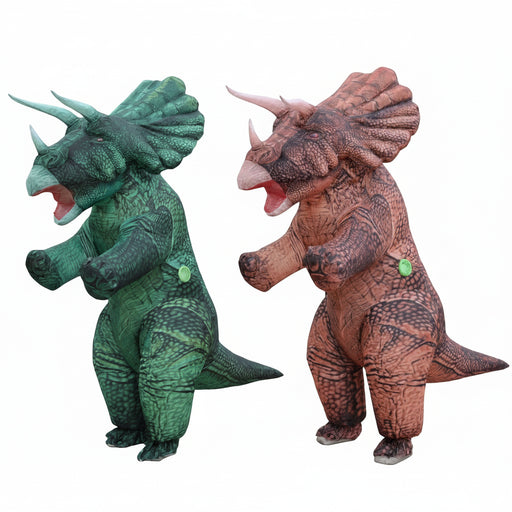 Opblaasbaar Triceratops Kostuum voor Volwassenen – Hilarisch Dinosaurus Carnavalspak - Bivakshop