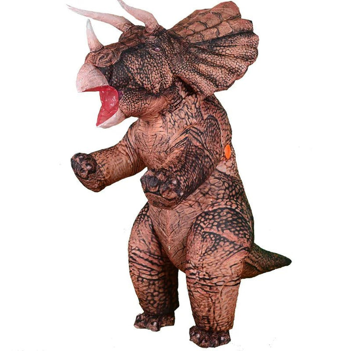 Opblaasbaar Triceratops Kostuum voor Volwassenen – Hilarisch Dinosaurus Carnavalspak - Bivakshop