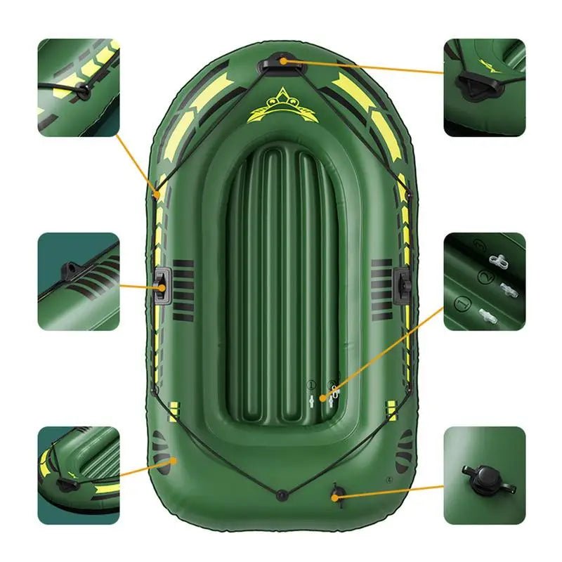 Opblaasbare boot-kajak - draagbare boot voor volwassenen - lichtgewicht vissen op meer met peddels en pomp - Bivakshop