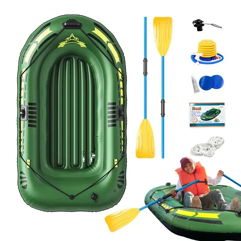 Opblaasbare boot-kajak - draagbare boot voor volwassenen - lichtgewicht vissen op meer met peddels en pomp - Bivakshop