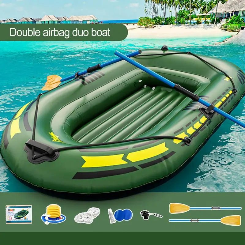 Opblaasbare boot-kajak - draagbare boot voor volwassenen - lichtgewicht vissen op meer met peddels en pomp - Bivakshop