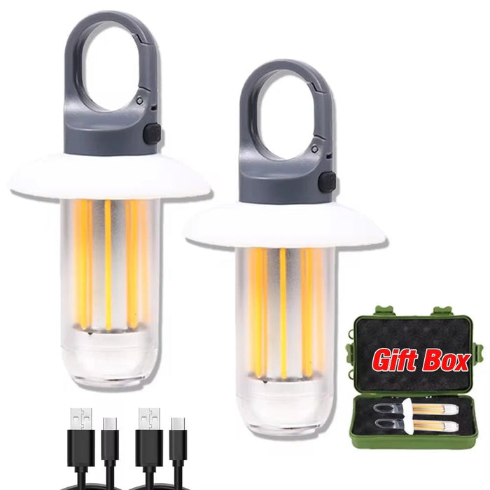 Oplaadbare LED campinglamp – Superheldere draagbare lamp met 5 lichtstanden en haakdesign - Bivakshop