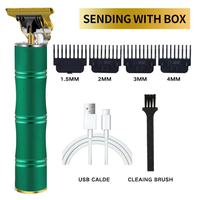 Oplaadbare professionele elektrische haarknipper - Precisie en comfort voor hairstyling - Bamboe groen - Bivakshop