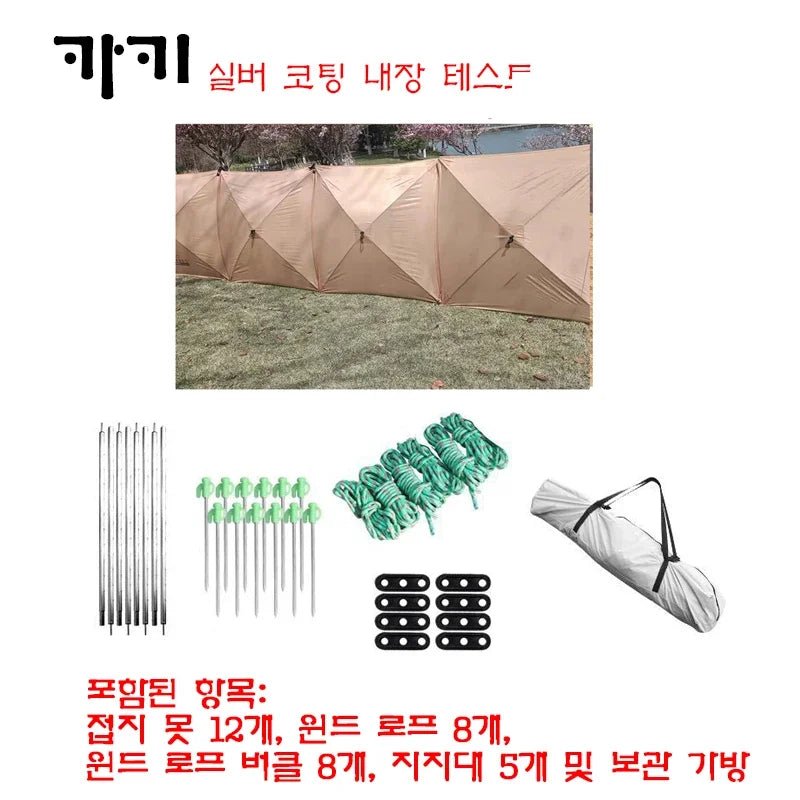 Opvouwbaar windscherm van 5,6 meter – Winddichte campingwand voor BBQ, picknick & strand - Bivakshop