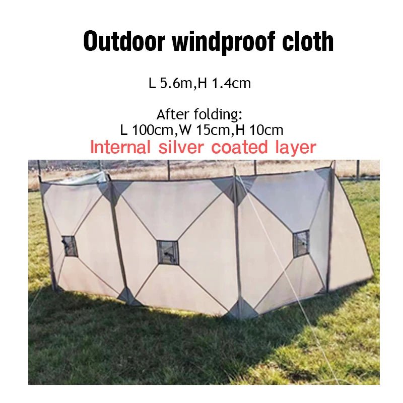 Opvouwbaar windscherm van 5,6 meter – Winddichte campingwand voor BBQ, picknick & strand - Bivakshop